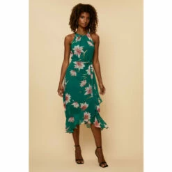 Wallis Green Floral Layered Fit & Flare Dress For Female -Cheap Wallis Store unnamed file 4749