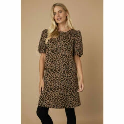 Wallis Petite Animal Jacquard Puff Sleeve Dress For Female -Cheap Wallis Store unnamed file 4755
