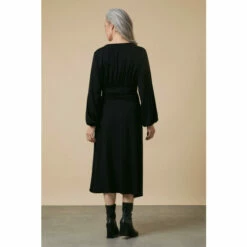 Wallis Black Jersey Gathered Waist Dress For Female -Cheap Wallis Store unnamed file 4758