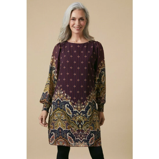 Wallis Berry Paisley Border Print Shift Dress For Female 3 Wallis Berry Paisley Border Print Shift Dress For Female