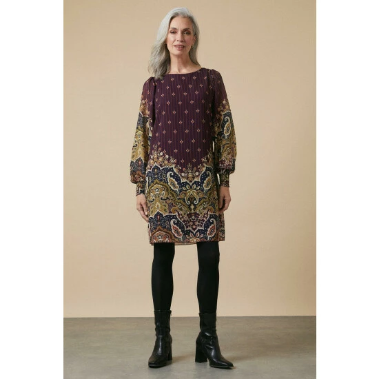 Wallis Berry Paisley Border Print Shift Dress For Female 4 Wallis Berry Paisley Border Print Shift Dress For Female - Image 2