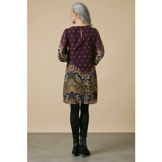 Wallis Berry Paisley Border Print Shift Dress For Female 5 Wallis Berry Paisley Border Print Shift Dress For Female - Image 3