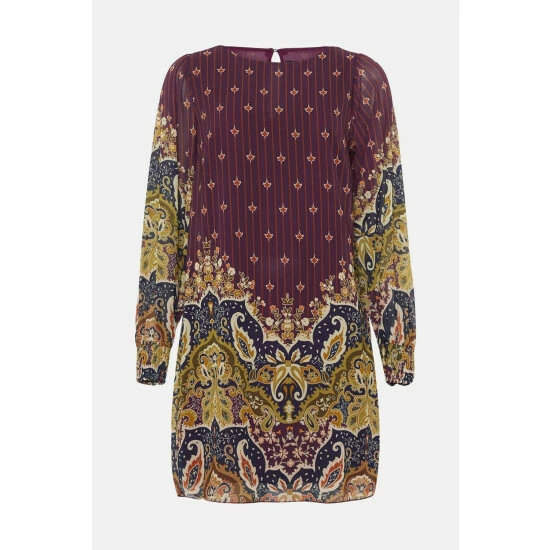 Wallis Berry Paisley Border Print Shift Dress For Female 7 Wallis Berry Paisley Border Print Shift Dress For Female - Image 5