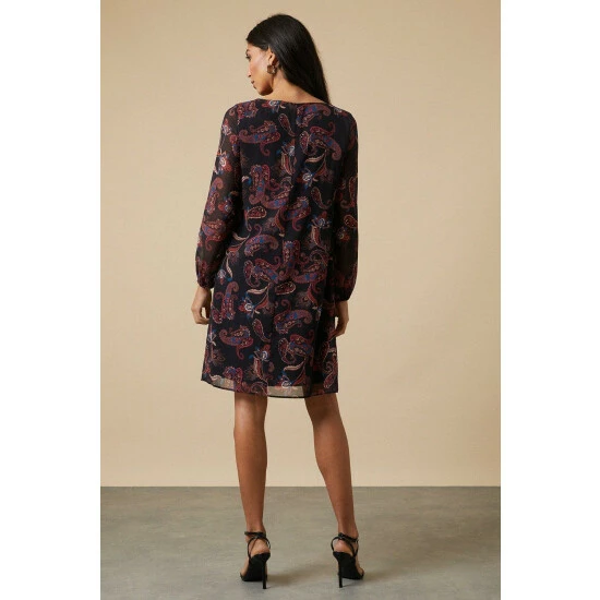 Wallis Black Paisley Keyhole Shift Dress For Female 5 Wallis Black Paisley Keyhole Shift Dress For Female - Image 3