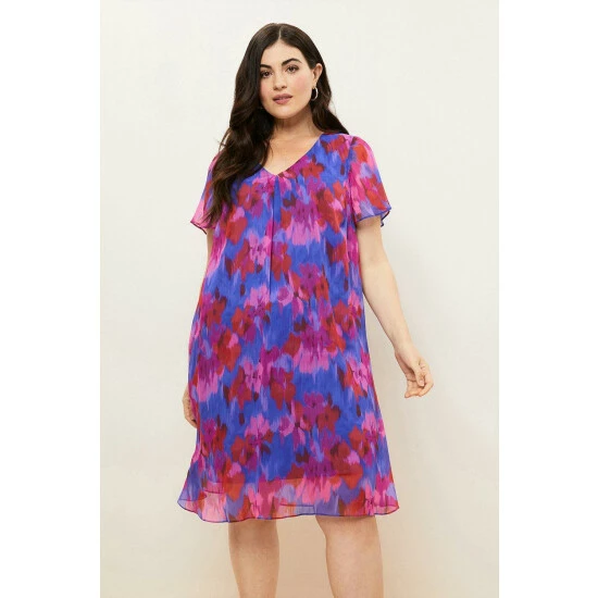 Wallis Curve Blurred Floral Split Front Dress For Female 4 Wallis Curve Blurred Floral Split Front Dress For Female - Image 2