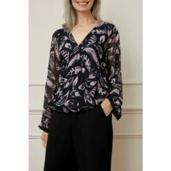 Wallis Silk Mix Feather Print Wrap Top For Female -Cheap Wallis Store unnamed file 482