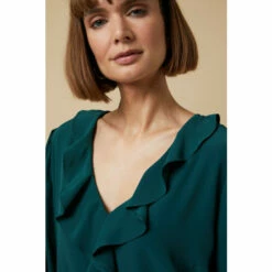 Wallis Tall Plain Ruffle Front 3/4 Sleeve Top For Female -Cheap Wallis Store unnamed file 4831