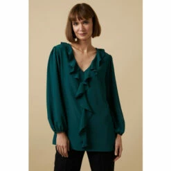 Wallis Tall Plain Ruffle Front 3/4 Sleeve Top For Female -Cheap Wallis Store unnamed file 4833