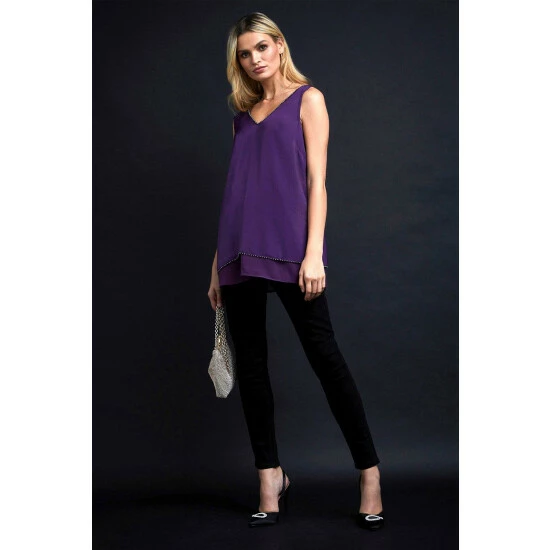 Wallis Bead Detail Double Layer Cami Top For Female 4 Wallis Bead Detail Double Layer Cami Top For Female - Image 2