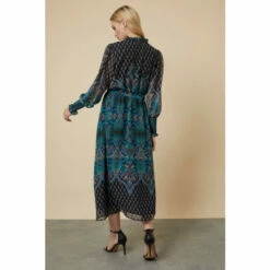 Wallis Teal Border Shirred Belted Dress For Female -Cheap Wallis Store unnamed file 4854