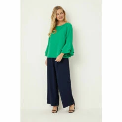 Wallis Petite Green Crepe Flute Sleeve Top For Female 10 Wallis Petite Green Crepe Flute Sleeve Top For Female -Cheap Wallis Store unnamed file 488