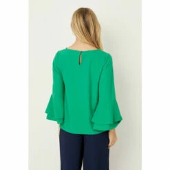 Wallis Petite Green Crepe Flute Sleeve Top For Female 11 Wallis Petite Green Crepe Flute Sleeve Top For Female -Cheap Wallis Store unnamed file 489