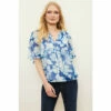 Wallis Petite Blue Floral Angel Sleeve Top For Female -Cheap Wallis Store unnamed file 4892