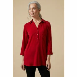 Wallis Red Jersey Pocket Shirt For Female