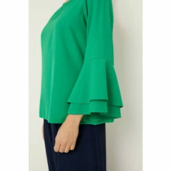 Wallis Petite Green Crepe Flute Sleeve Top For Female 12 Wallis Petite Green Crepe Flute Sleeve Top For Female -Cheap Wallis Store unnamed file 490