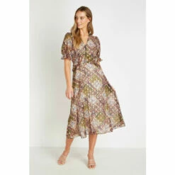 Wallis Paisley Patchwork Ruffle Midi Dress For Female -Cheap Wallis Store unnamed file 4912