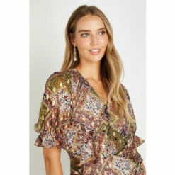 Wallis Paisley Patchwork Ruffle Midi Dress For Female -Cheap Wallis Store unnamed file 4913