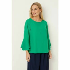 Wallis Petite Green Crepe Flute Sleeve Top For Female 15 Wallis Petite Green Crepe Flute Sleeve Top For Female -Cheap Wallis Store unnamed file 493