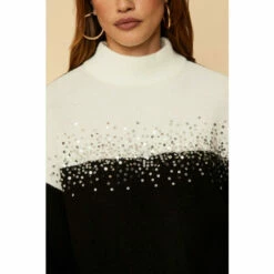 Wallis Tall Black Scatter Sequin Constrast Jumper For Female -Cheap Wallis Store unnamed file 4938