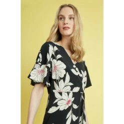 Wallis Petite Black Pink Floral Tiered Midi Dress For Female -Cheap Wallis Store unnamed file 4963