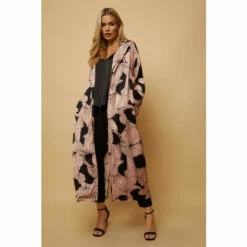 Wallis Floral Tie Belt Satin Kimono For Female