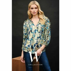 Wallis Teal Metallic Ruffle Top For Female -Cheap Wallis Store unnamed file 4984