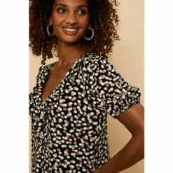 Wallis Taupe Spot Jersey Ruffle Top For Female -Cheap Wallis Store unnamed file 50