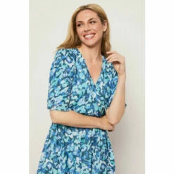 Wallis Blue Abstract Wrap Midi Dress For Female -Cheap Wallis Store unnamed file 5045