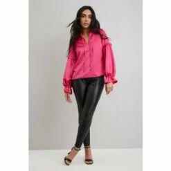 Wallis Petite Pink Volume Frill Long Sleeve Top For Female -Cheap Wallis Store unnamed file 5068