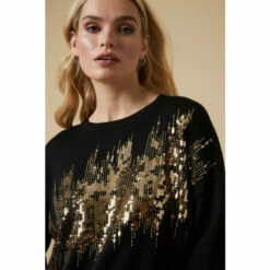 Wallis Black Sequin Flash Jumper For Female -Cheap Wallis Store unnamed file 5076
