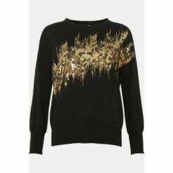 Wallis Black Sequin Flash Jumper For Female -Cheap Wallis Store unnamed file 5077
