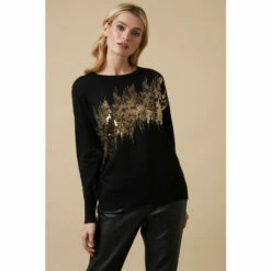 Wallis Black Sequin Flash Jumper For Female -Cheap Wallis Store unnamed file 5078