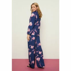 Wallis Navy Floral Print Satin Wide Leg Suit Trousers For Female 11 Wallis Navy Floral Print Satin Wide Leg Suit Trousers For Female -Cheap Wallis Store unnamed file 5118