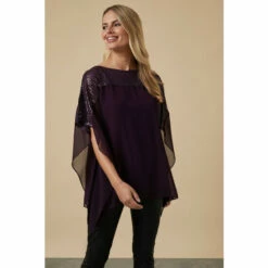 Wallis Petite Sequin Overlayer Top For Female