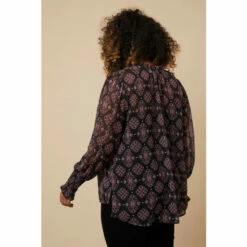 Wallis Curve Kaleidoscope Tie Neck Blouse For Female -Cheap Wallis Store unnamed file 5136