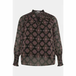 Wallis Curve Kaleidoscope Tie Neck Blouse For Female -Cheap Wallis Store unnamed file 5138