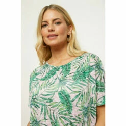 Wallis Tall Pink Palm Tie Front T Shirt For Female -Cheap Wallis Store unnamed file 5144