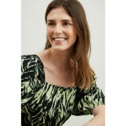 Wallis Green Zebra Square Neck Midi Dress For Female -Cheap Wallis Store unnamed file 5149