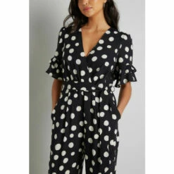Wallis Spot Printed Tie Waist Jumpsuit For Female -Cheap Wallis Store unnamed file 5180