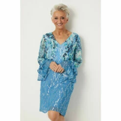 Wallis Petite Floral Print Glitter Shift Dress For Female