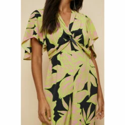 Wallis Leaf Print Twist Detail Angel Sleeve Jumpsuit For Female -Cheap Wallis Store unnamed file 5212