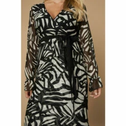 Wallis Petite Geo Silk Mix Wrap Midi Dress For Female -Cheap Wallis Store unnamed file 5218