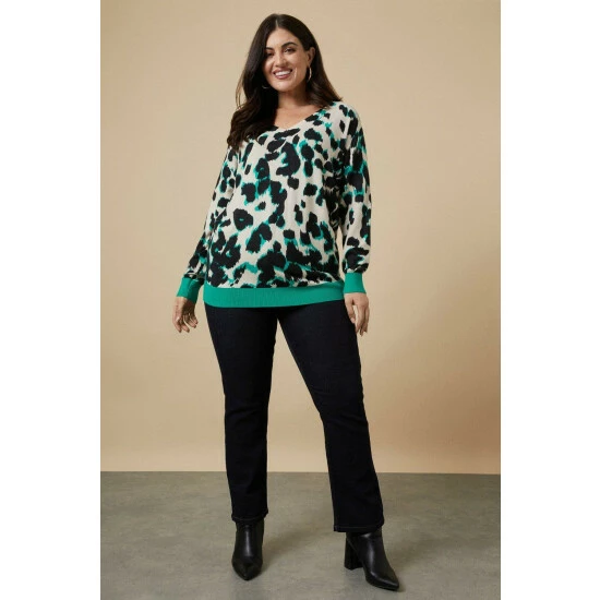 Wallis Curve Animal Pop V Neck Jumper For Female 8 Wallis Curve Animal Pop V Neck Jumper For Female - Image 6