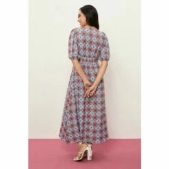 Wallis Petite Orange Geo Printed V Neck Midi Dress For Female -Cheap Wallis Store unnamed file 5236