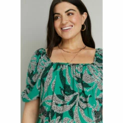 Wallis Curve Green Ruffle Sleeve Dress For Female -Cheap Wallis Store unnamed file 5283
