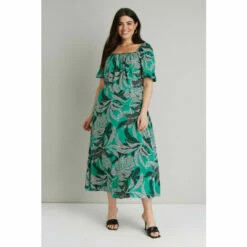 Wallis Curve Green Ruffle Sleeve Dress For Female -Cheap Wallis Store unnamed file 5285