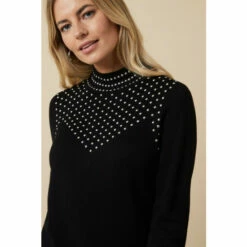 Wallis Petite Black Dome Hotfix High Neck Jumper For Female -Cheap Wallis Store unnamed file 5289