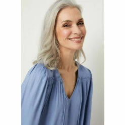 Wallis Blue Plain Tie Neck Blouse For Female -Cheap Wallis Store unnamed file 529