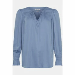 Wallis Blue Plain Tie Neck Blouse For Female -Cheap Wallis Store unnamed file 530