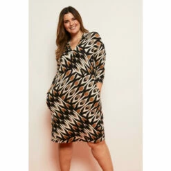 Wallis Curve Ikat Print Bucket Pocket Dress For Female